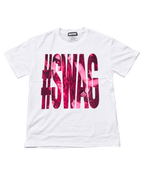 MAGENTA* Swag Tee – #SWAG print on a white tee