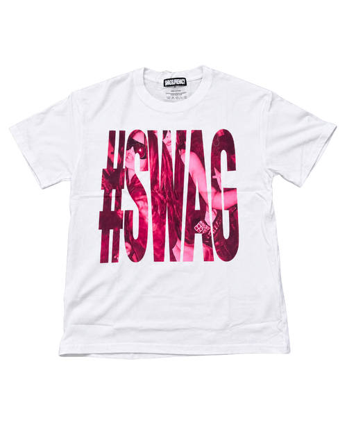 MAGENTA* Swag Tee – #SWAG print on a white tee
