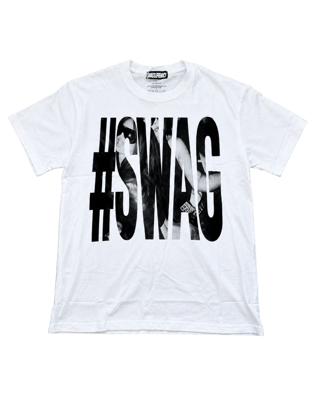 BLACKOUT* Swag Tee – #SWAG print on a white tee