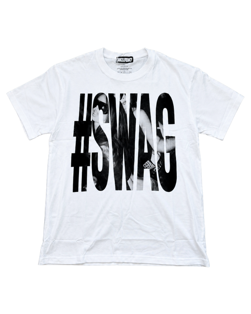 BLACKOUT* Swag Tee – #SWAG print on a white tee